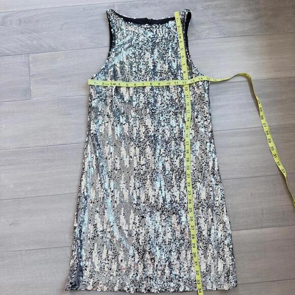Emerson Fry Silver Sequin Sleeveless Dress Size Small - Picture 4 of 7